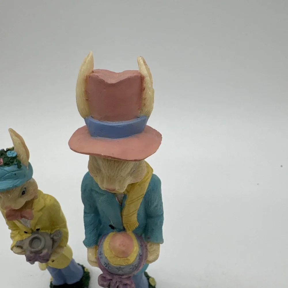 Pair Of Tall Skinny Easter Bunnies. Dried Spring And Easter Decor